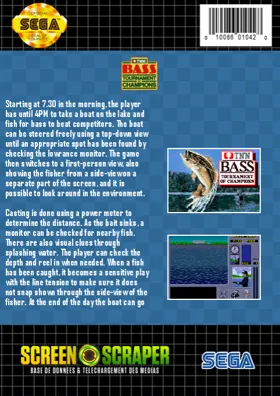 TNN Bass Tournament of Champions (USA) box cover back